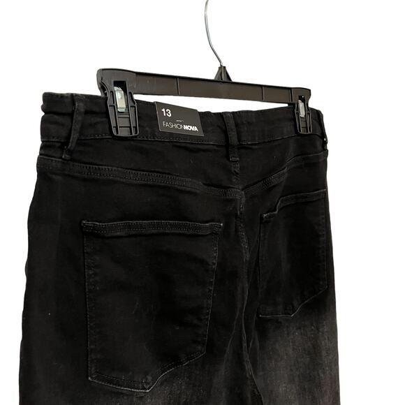 Fashion Nova Wide Leg Jeans Ombre Slit Juniors 13 - Picture 5 of 9